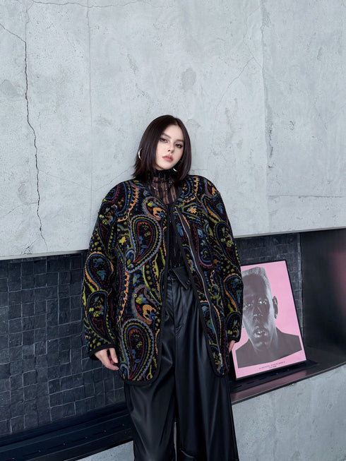 Jacquard Paisley Quilted Jacket